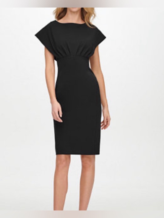 Dresses & Skirts - Calvin Klein Women's Boat Neck Scuba Crepe Sheath Dress Black Size 10 NWT